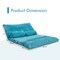 Adjustable Floor Sofa Bed Foldable Corduroy Steel Frame 330 Lbs